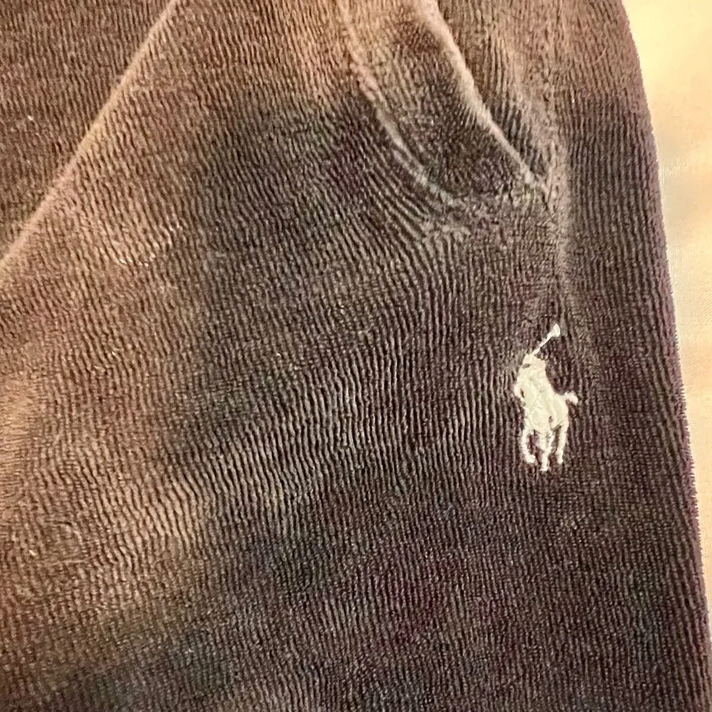 Polo Ralph Lauren XL Velour Track Pants‎ Mens Black Pony Logo Joggers Sweatpants